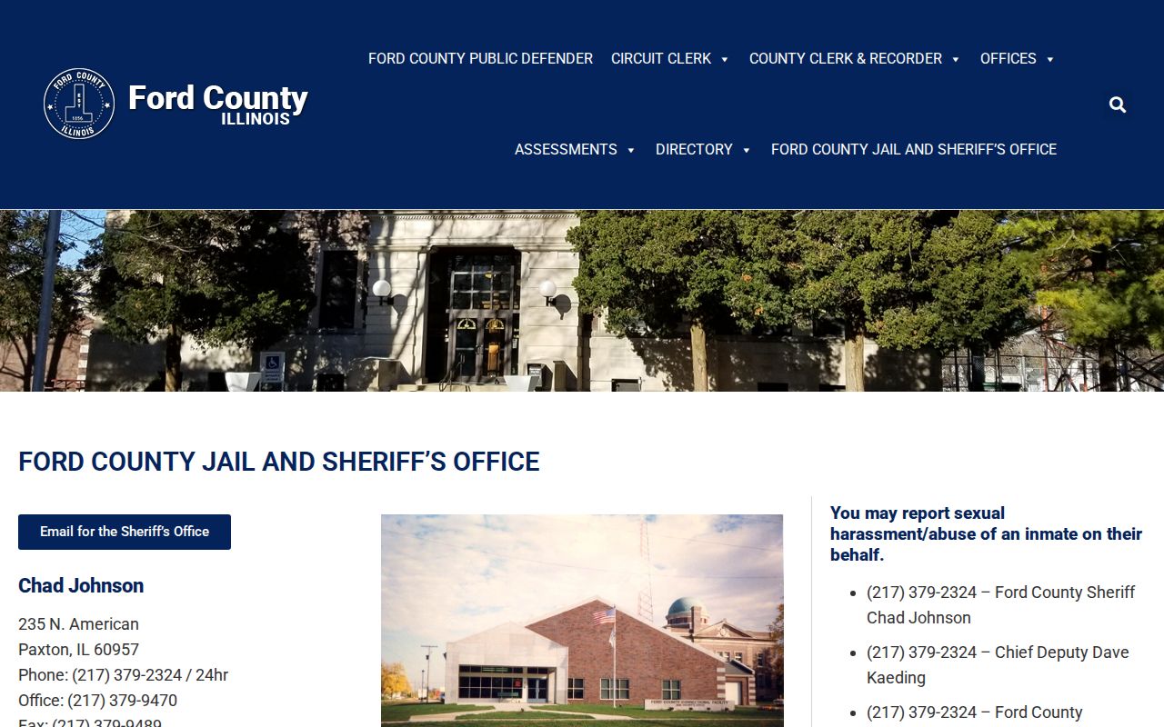 Ford County Sheriff contact and recent arrest records source